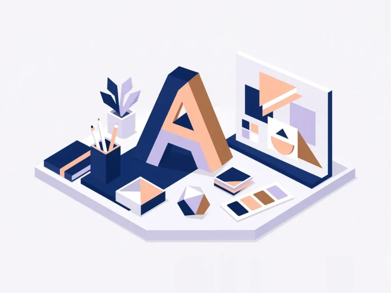 Isometric illustration of brand identity design for Dubai businesses
