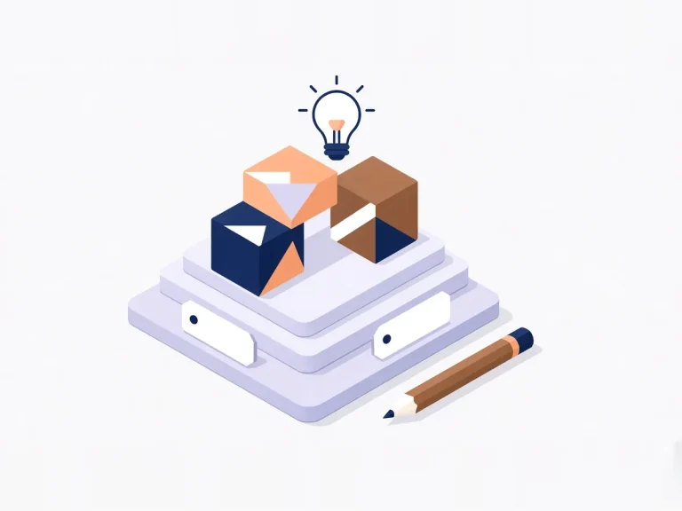Isometric illustration of brand naming and creative ideas