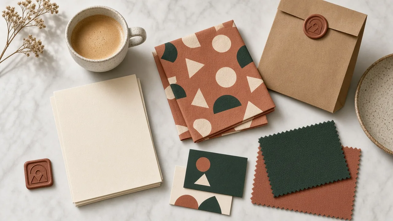 Restaurant brand identity mockup created by a branding agency in Dubai