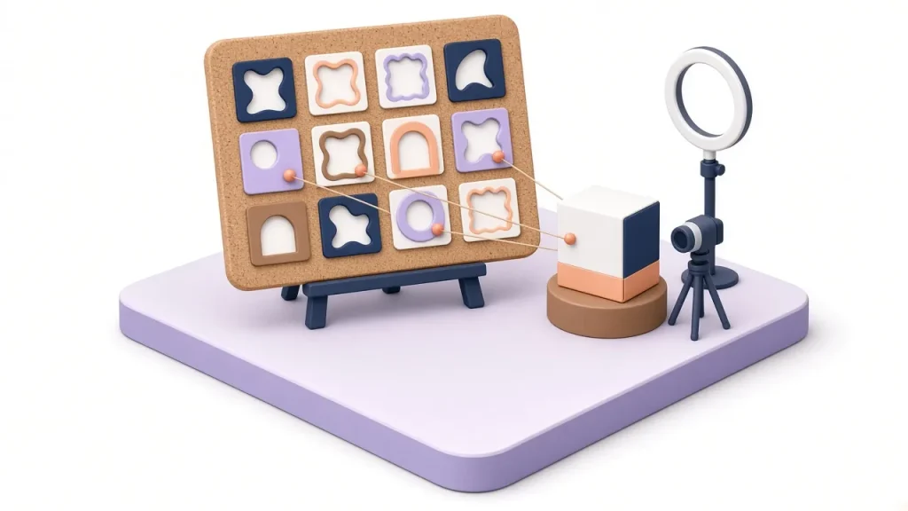 Casting board of creator profile cards linked to a product