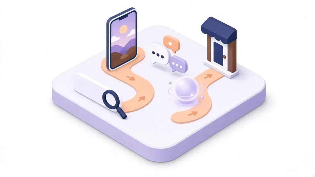 One continuous customer journey from search and social to messaging, AI assistant and storefront