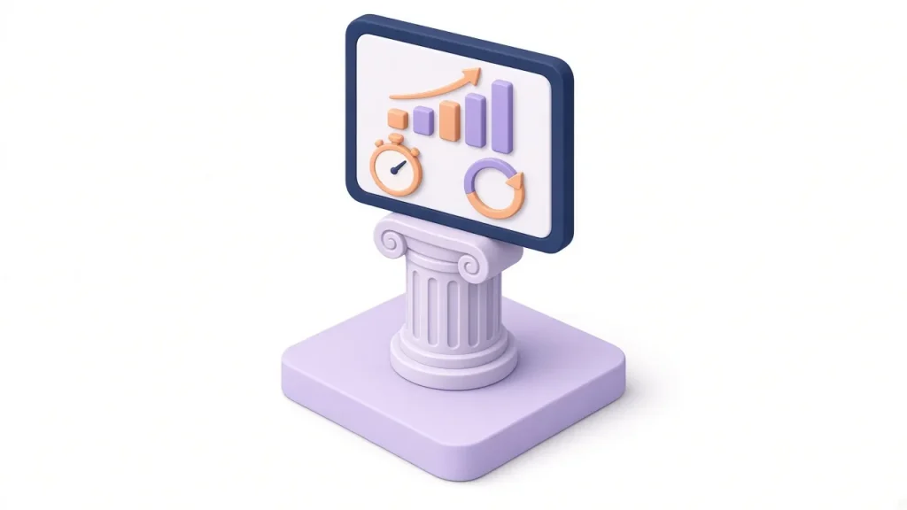 Lavender performance pillar with a dashboard and optimisation cycle