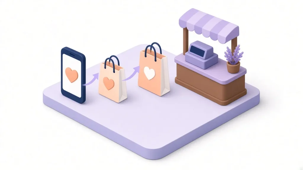 A social reaction turning into a purchase